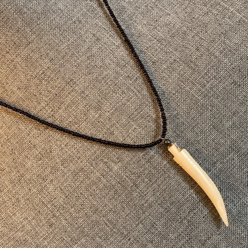 Vintage Carved Bone or Tusk Necklace